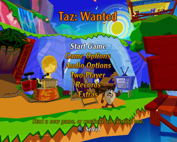 Taz: Wanted - Screenshot - Game Select (World) - 640x512