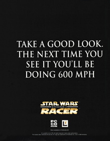 Star Wars Episode I: Racer - Advertisement Flyer - Front (United Kingdom) - 2341x3000