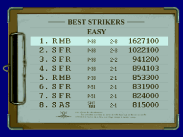 Strikers 1945 - Screenshot - High Scores (Japan) - 640x480