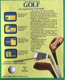Championship Golf: The Great Courses of the World: Volume One: Pebble Beach - Box - Back (United Kingdom) - 1108x1365