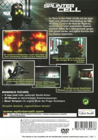 Tom Clancy's Splinter Cell - Box - Back (Germany) - 561x800