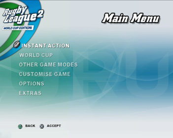 Rugby League 2: World Cup Edition - Screenshot - Game Select (World) - 640x512
