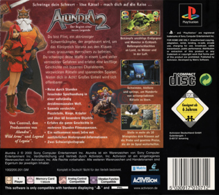 Alundra 2: A New Legend Begins - Box - Back (Germany) - 1630x1453