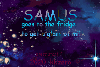Samus Goes to the Fridge to Get a Glass of Milk - Screenshot - Game Title (World) - 240x160