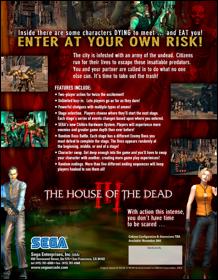 The House of the Dead III - Advertisement Flyer - Back (North America) - 622x800