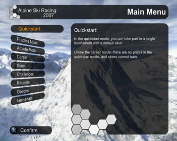 Alpine Ski Racing 2007: Bode Miller vs. Hermann Maier - Screenshot - Game Select (Europe) - 640x511