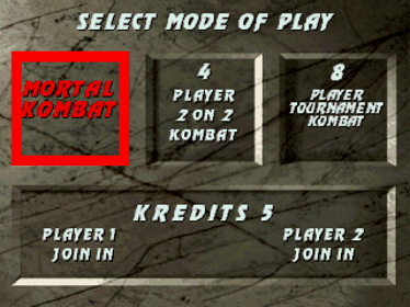 Ultimate Mortal Kombat 3 - Screenshot - Game Select (World) - 640x480
