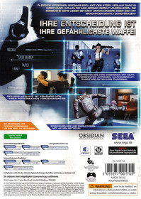 Alpha Protocol - Box - Back (Germany) - 1065x1500