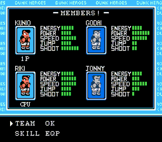 Nekketsu Street Basket: Ganbare Dunk Heroes - Screenshot - Game Select (World) - 256x224