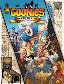 The Goonies Never Say Die Pinball - Advertisement Flyer - Front (World) - 1192x1551