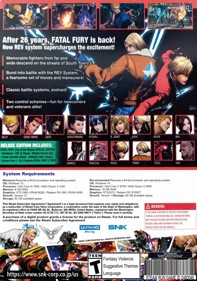Fatal Fury: City of the Wolves - Fanart - Box - Back (North America) - 1511x2154