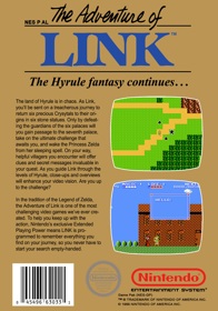 Zelda II: The Adventure of Link - Box - Back (North America) - 1470x2100