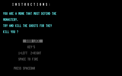 Ghost 128 - Screenshot - Game Title (Europe) - 640x400
