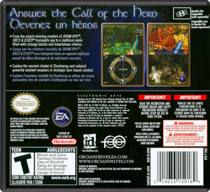 Orcs & Elves - Box - Back - Reconstructed (North America) - 774x708