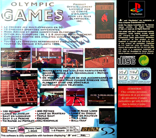 Olympic Summer Games: Atlanta '96 - Box - Back (France) - 765x680