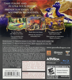 The Legend of Spyro: Dawn of the Dragon - Box - Back (North America) - 1175x1300