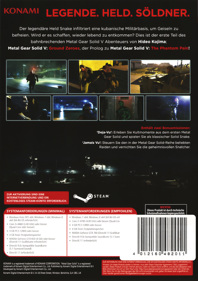 Metal Gear Solid V: Ground Zeroes - Box - Back (Germany) - 988x1400