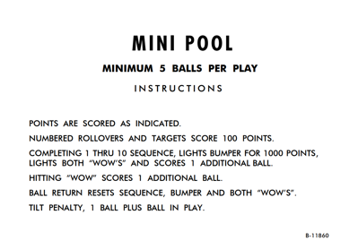 Mini Pool - Arcade - Controls Information (World) - 1155x804