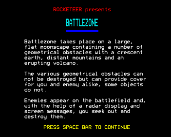 Battlezone - Screenshot - Game Title (United Kingdom) - 640x512