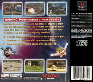 Monster Rancher - Box - Back (Europe) - 765x680
