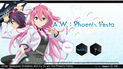 A.W.: Phoenix Festa - Screenshot - Game Title (North America) - 960x544