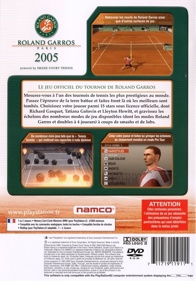 Roland Garros 2005: Powered by Smash Court Tennis - Box - Back (France) - 640x917