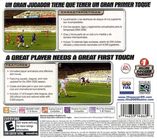 FIFA Soccer 2005 - Box - Back (North America) - 765x680