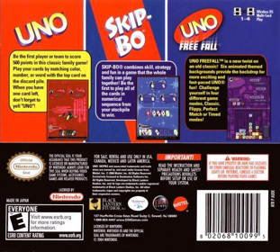 UNO / Skip-Bo / UNO Freefall - Box - Back (North America) - 640x577
