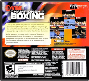 Showtime Championship Boxing - Box - Back - Reconstructed (North America) - 774x708
