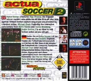 Actua Soccer 2 - Box - Back (Germany) - 765x680
