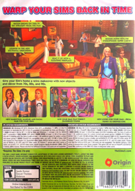 The Sims 3: 70s, 80s, & 90s Stuff - Box - Back (North America) - 774x1101