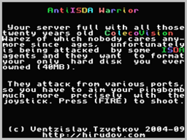 AntiISDA Warrior - Screenshot - Game Title (World) - 256x192