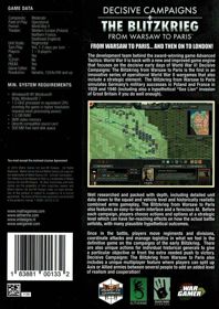 Decisive Campaigns: The Blitzkrieg from Warsaw to Paris - Box - Back (World) - 565x800