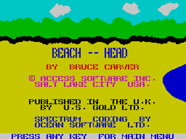 Beach-Head - Screenshot - Game Title (Europe) - 256x192