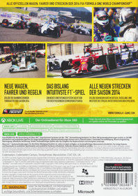 F1 2014 - Box - Back (Germany) - 903x1280