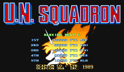 U.N. Squadron - Screenshot - High Scores (North America) - 384x224