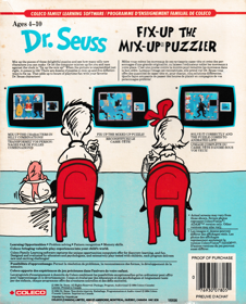 Dr. Seuss: Fix-Up the Mix-Up Puzzler - Box - Back (Canada) - 2100x2600