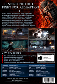 Dante's Inferno Recompilation - Fanart - Box - Back (North America) - 698x1029