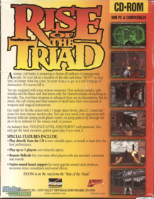 Rise of the Triad: The HUNT Begins - Box - Back (North America) - 640x825