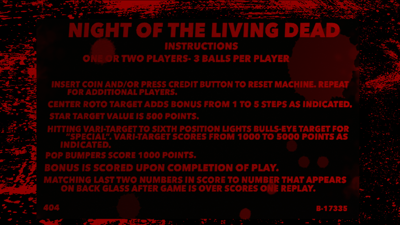 Night of the Living Dead - Arcade - Controls Information (World) - 1920x1080