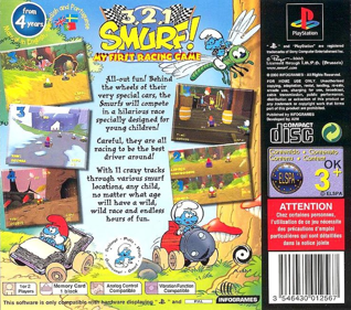 Smurf Racer! - Box - Back (Europe) - 736x650