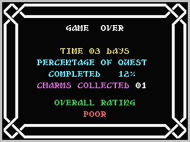 Knight Lore - Screenshot - Game Over (World) - 256x192