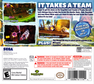 Sonic Boom: Shattered Crystal - Box - Back (North America) - 640x576