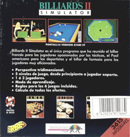 Billiards II Simulator - Box - Back (Spain) - 601x636