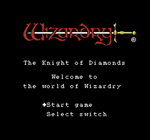 Wizardry: Knight of Diamonds: The Second Scenario - Screenshot - Game Title (World) - 256x240