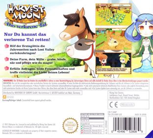 Harvest Moon 3D: The Lost Valley - Box - Back (Germany) - 891x800