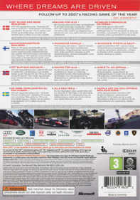Forza Motorsport 3 - Box - Back (Europe) - 6063x8640