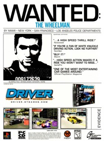 Driver: You Are the Wheelman - Advertisement Flyer - Front (North America) - 1223x1650