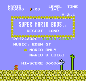 Super Mario Bros.: Desert Land - Screenshot - Game Title (North America) - 256x240
