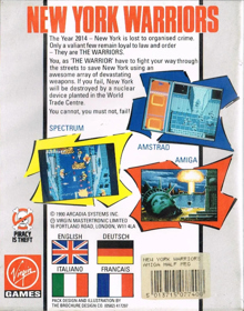 NY Warriors - Box - Back (Europe) - 794x1012